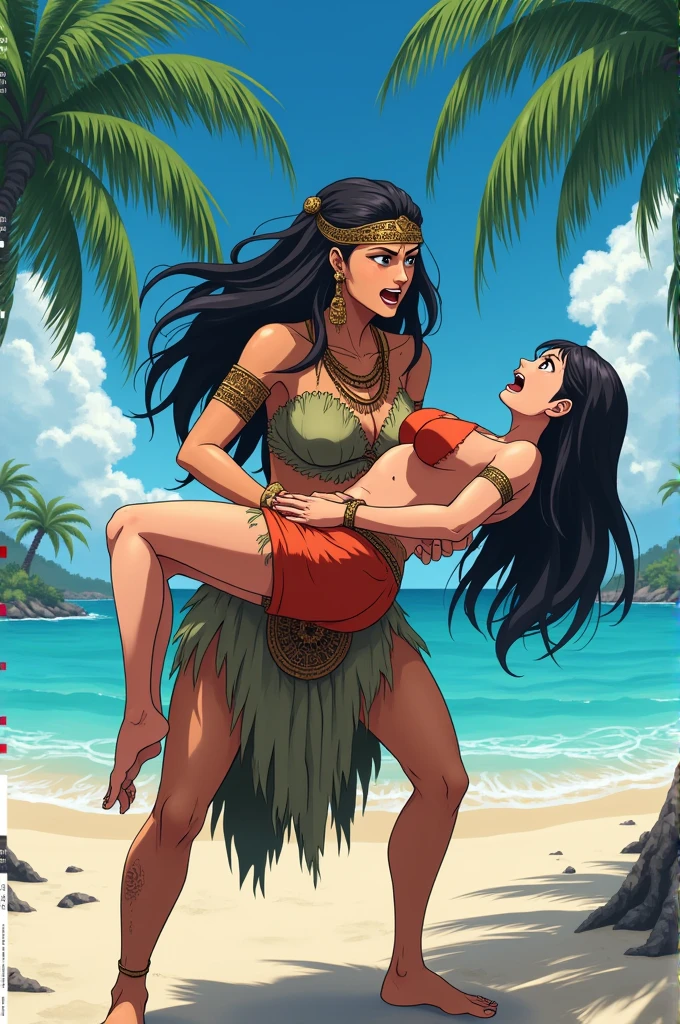 Aspen_M, ((long black hair, glowing blue eyes, makeup, narrow waist, skinny, medium breasts)), pelvic curtain, ((blue bikini, jewelry, bikini, bikini armor, pauldrons)), full body, perfect body, (insanely detailed, beautiful detailed face, masterpiece, best quality) , (((solo))), (((1girl))), (((mature))), (extremely detailed 8k paper CG wall unit: 1.1), (beach, sand, ocean, waves, sunnyday), (smile face for the viewer), behind, below, underbutt, big ass