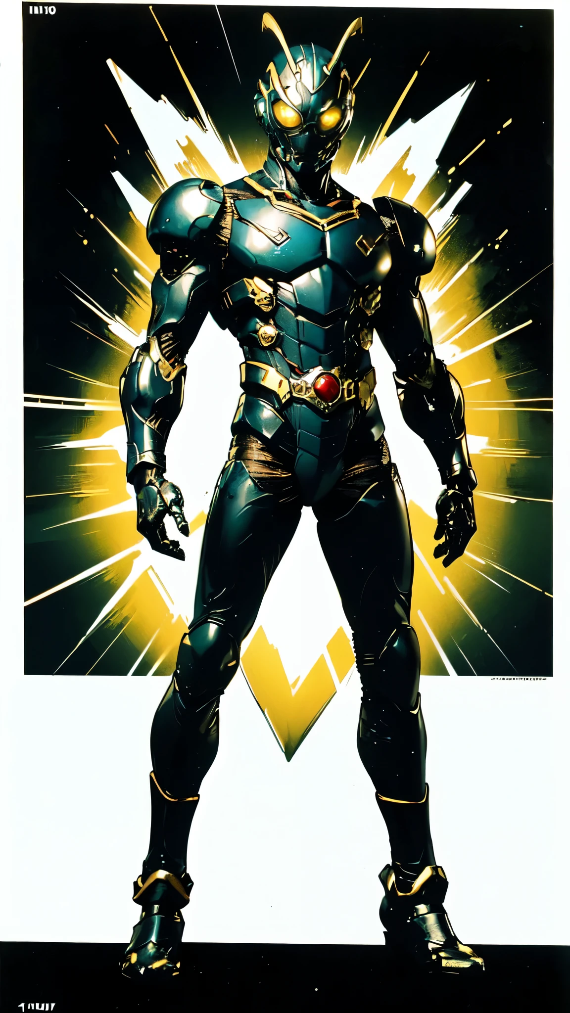 (masterpiece:1.5, best quality:1.5, extremely delicate:1.5), ((male:1.5)), a man wearing a full-face helmet, green eyes, fantasy-style high-tech biomimetic armored combat suit, (a composite layered chest armor), the design balances heavy with agility, fully enclosed shoulder guards, matching arm and leg guards, a belt of gemstone, (the color scheme is primarily Red with Black accents, Organic Biotech, Concept Inspired by Kamen Rider, glowing eyes, armor glows, stand of a futuristic sci-fi city), this character embodies a finely crafted fantasy-style armored hero in anime style, exquisite and mature art style, metallic, high definition, highres, ultra-detailed, ultra-fine painting, professional, perfect body proportions, golden ratio, anatomically correct, symmetrical face, extremely detailed eyes and face, high quality eyes, creativity, RAW photo, UHD, 32k, Natural light, cinematic lighting, masterpiece-anatomy-perfect