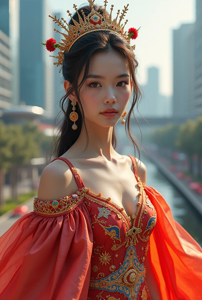 (Art is、Decorated with intricate patterns and bright colors、It depicts an attractive woman dressed in black)、(Her black corset dress was elegantly draped over her curvaceous figure、Highlights her seductive silhouette)、((The front part of the corset dress is embroidered in a complex large black color,))、((Chest is often ruffled))、She stands gracefully in a quiet moonlit night、bathed in the soft glow of moonlight.。The scene is、With a mysterious and sexy touch、It exudes an ethereal dreamy atmosphere。Graphic style ilending watercolor and digital illustration techniques、It evokes a refined beauty and charm。The lights are filled with soft moonlight、Casting soft highlights and shadows on her charming features。(Wearing a tight translucent black corset dress)、large full breasts、Three-dimensional facial features、(is standing)、Upturned legs、in 8K、Raw photography、top-quality、(curly hair in black and long braidig bang１)、hight resolution、High-quality photos、Convoluted、(Breast exposure、cleavage of the breast)、((Click here for the perspective of the upper eye user))、(((Wearing a black corset dreslack belt embroidered at waist....、((Black stockings with belt))、(((beautiful countenance)))