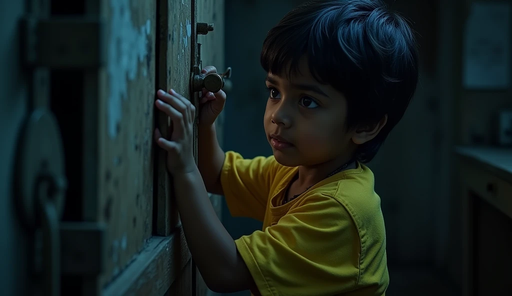 Bangladesh boy looked out of the room