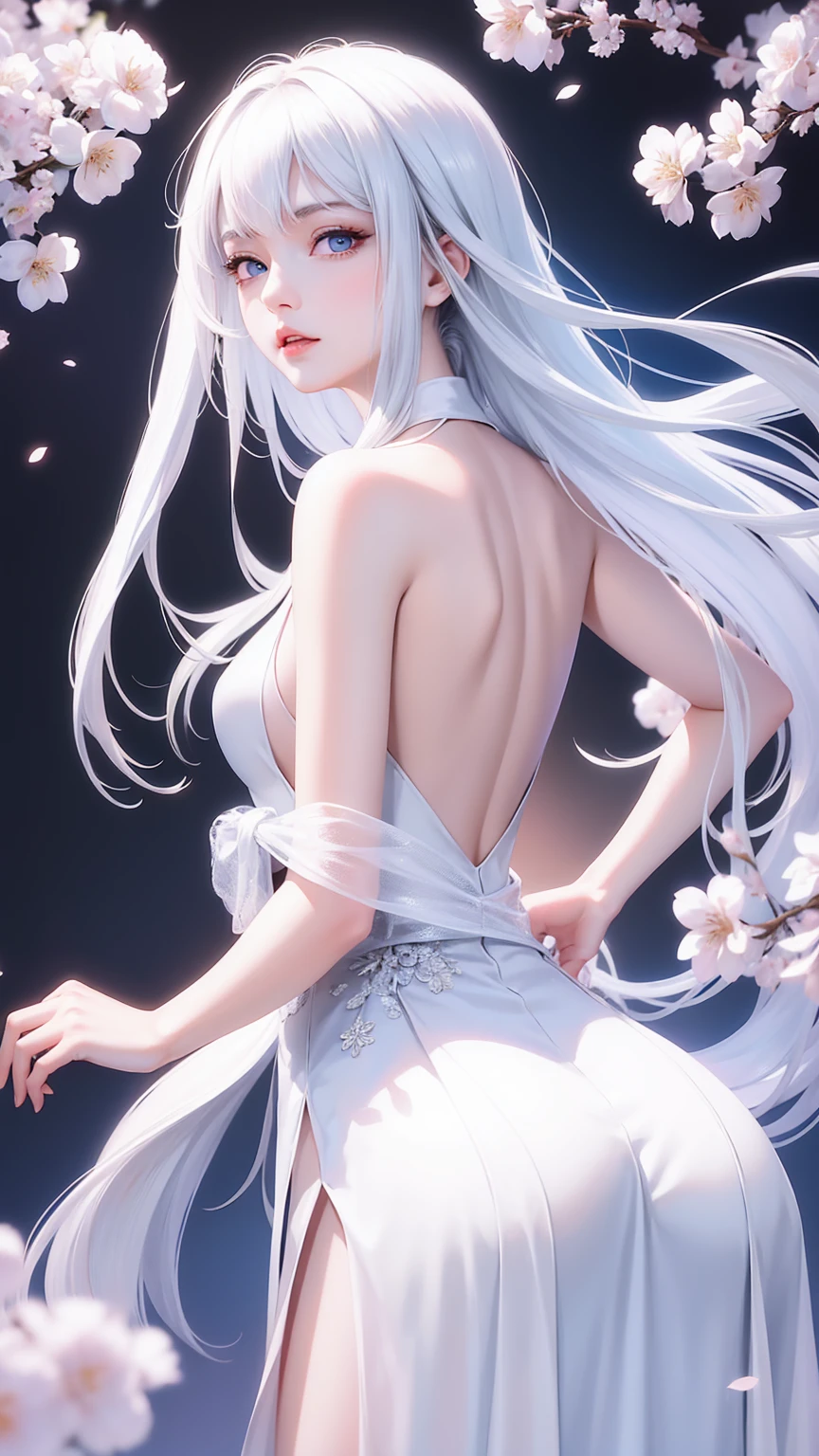 Official Art, Unity,8k wallpaper, Correct Anatomy，Very detailedな, Beautiful yet fleeting、((Two horns growing from the head))Japan、beautiful, masterpiece,((One Woman)) Highest quality,White flower, ((Large Breasts))Flower Ecstasy, Very detailed, Light blue hair、((Randomly々Angle))Dynamic Angle, ((Yamato), ((beautifulウェディングドレス))The most beautiful form of chaos, ((Slim body)).elegant, Vibrant colors,((wedding)) Romanticism, James Jean, Robbie Dawi Anton, Ross Tran, Francis Bacon, It was very cold, Petra Cortright, Gerhard Richter, takato yamamoto, Ashley Wood, Atmospheric,((smile),((Church yard))