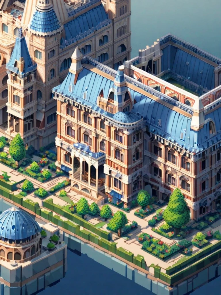 a close up of a building, beautiful detailed pixel art, detailed pixel art, detailed pixel artwork, isometric pixelart, isometric pixel art, isometric game art, high quality pixel art, isometric 2 d game art, isometric palace, ultra detailed game art, pixel art isometric drawing, isometric art
