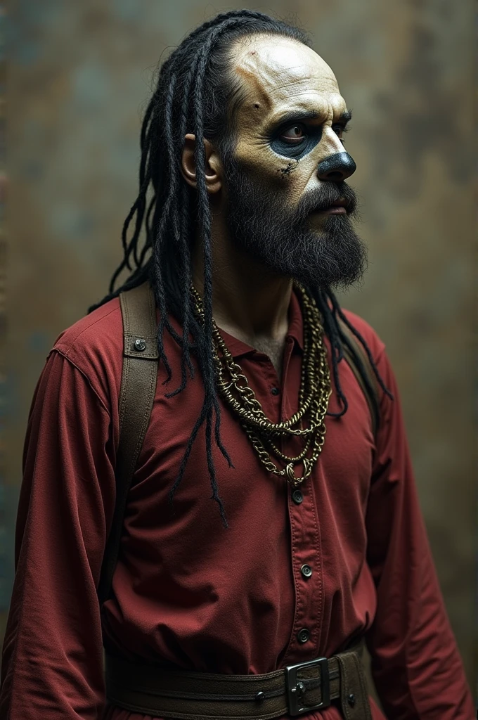 (photorealism bench cheering costume. Theme: Black wolves tribe
Base color: black
Other color: gold and silver
Something more in traditional tribe and something that can be dIY
Just a person
SIMPLE
More like a indigenous people