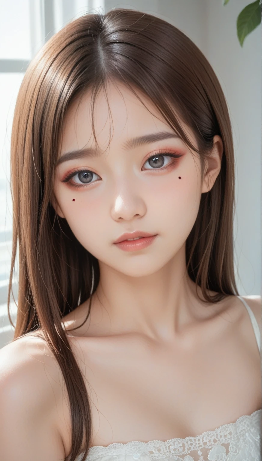 8K resolution, ultra-high definition, pixel perfect, ultra-fine details, delicate facial features, upright, big eyes, clear, pictures, ultra-clear, ultra-clear, detailed pictures, asian girl,eyebrow makeup, eyebrows, eye makeup, elegant eye shadow colors, mermaid Ji, elegant lip makeup, pink, thick lip makeup, watery lip makeup, natural, gentle, contouring, blush, clear, elegant, wallpaper, ultra-clear, master work, 16K, high-speed high-definition, detailed, Super artistic, national style, long camera, shooting, studio, master photo, oriental beauty, close-up of face, panorama, studio, light sense, modern style, ancient style, 8K resolution, ultra-high definition, pixel perfect, ultra-fine details