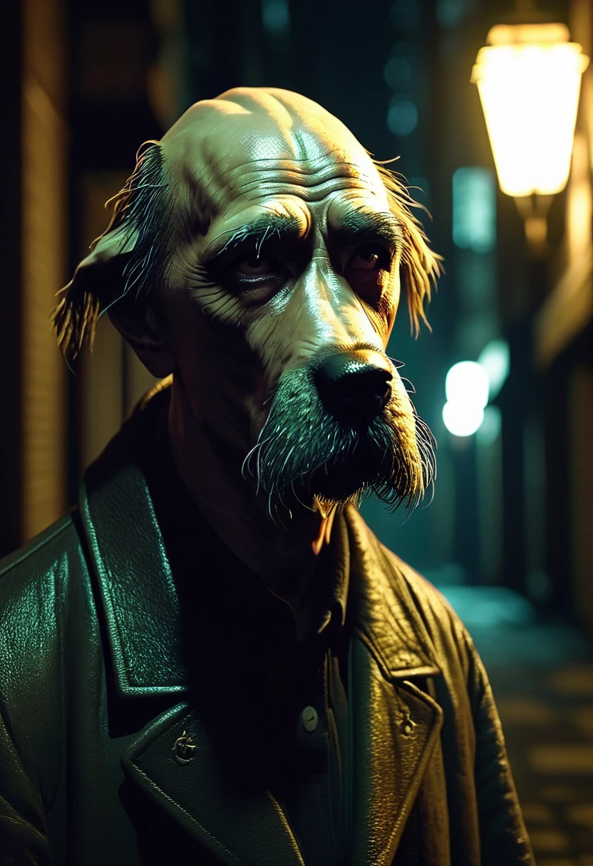 Frankenstein's monster, rotten, with black glasses, gold watch, thick gold chains, wearing an old suit, ((hyper detailled)), (non duplicate) realisitic