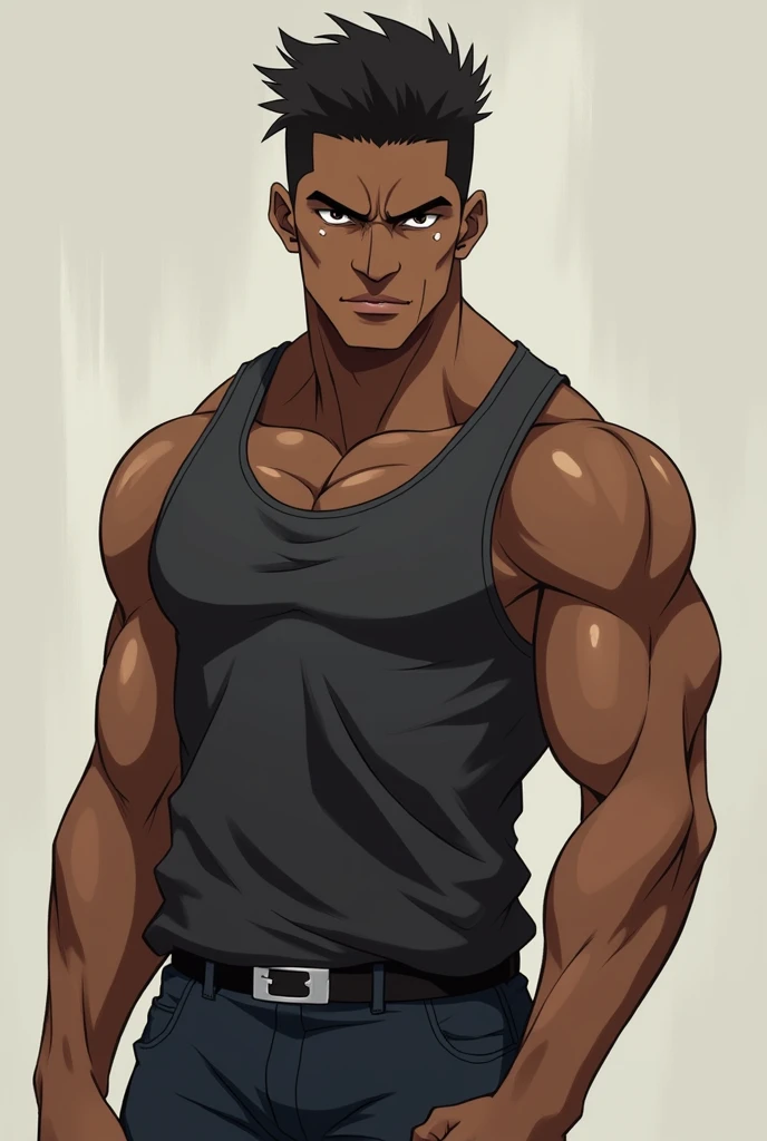 Profile image of an adult man named Michael Saldanha. He has deep black skin, short curly black hair with gray at the temples, and dark brown eyes with a sharp expression. His build is athletic and well-defined. The style should mix 1980s comic book art with 1980s anime, showing him in a confident pose. The background should be transparent, Different angles, character sheet, white background --3:2 aspect ratio, different poses