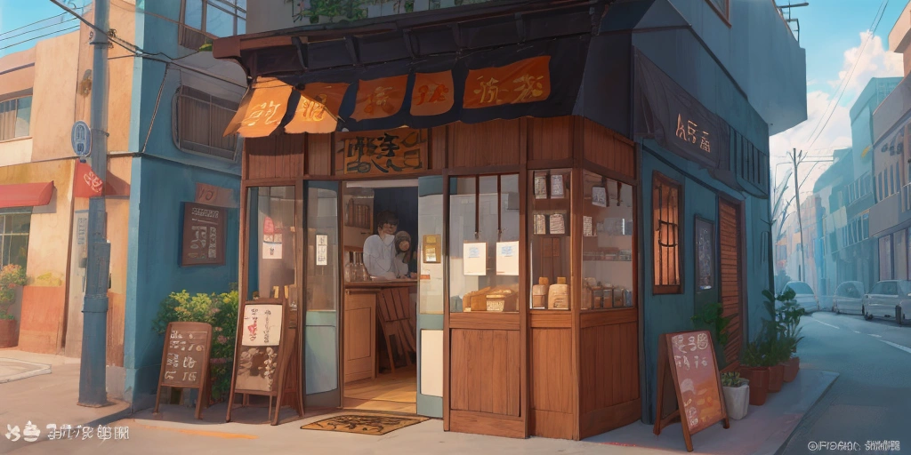 Shop for souvenirs at the station、Popular sweets、Watercolor wind --auto