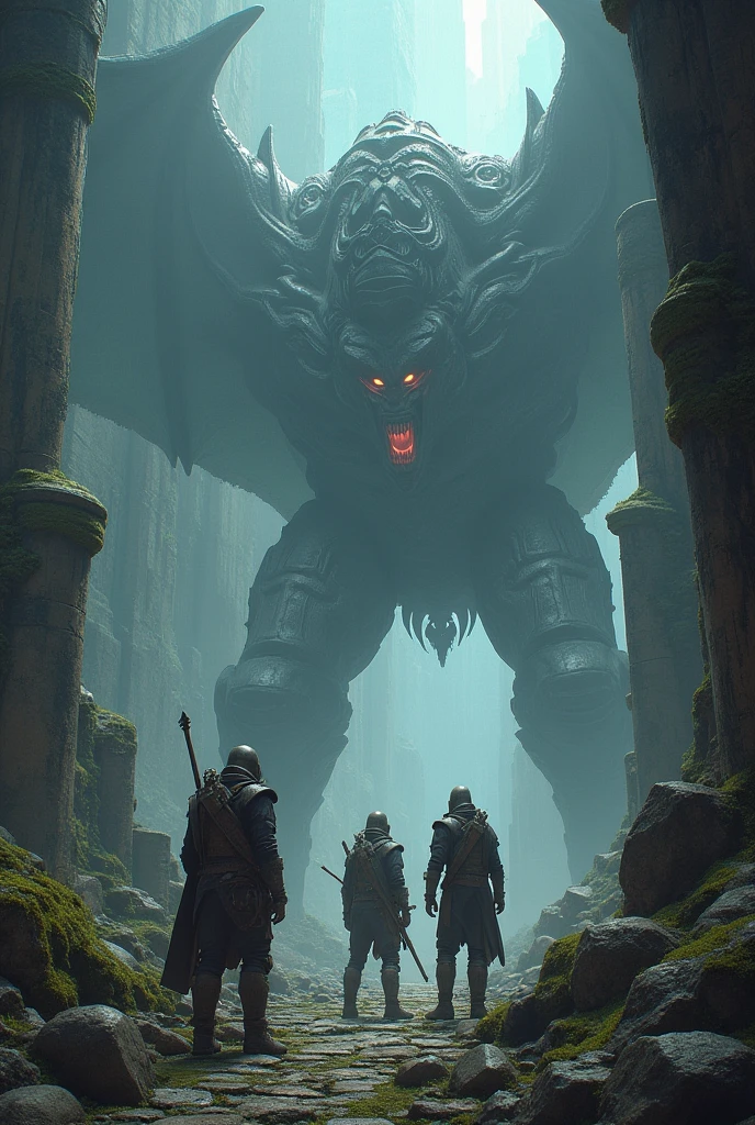 3d render of a gigantic titan stepping on a tiny city and crushing it with its feet, dangerous, dreadful colossal creature, spiky rotten exo skeleton, accurate color grading, rvb, Sony A7 III, Sigma Art 85 mm f/1,4 DG HSM, perfect, subsurface scattering, dappled light,ue5, unreal engine, videogame