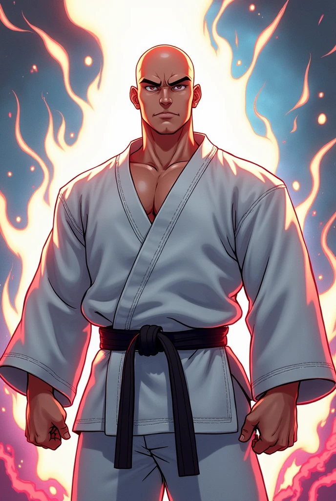 (masterpiece, highest quality:1.2), cowboy shot, alone, male focus, 1 boy, takuma sakazaki, lying,middle aged, expression of agony, open your mouth,touch crotch, white skin, ,Generalized convulsions,, black hair, detailed face、expensive, Hank, muscular, broad shoulders, big physics, body scars, Wearing a big white uniform, New White Jiu Jitsu Shirt, open shirt,bottomless,fundoshi,In a loincloth, At the dojo, very detailed,expression of embarrassment,blush,sweaty,Cum thgh clothes,Peeing through clothes
