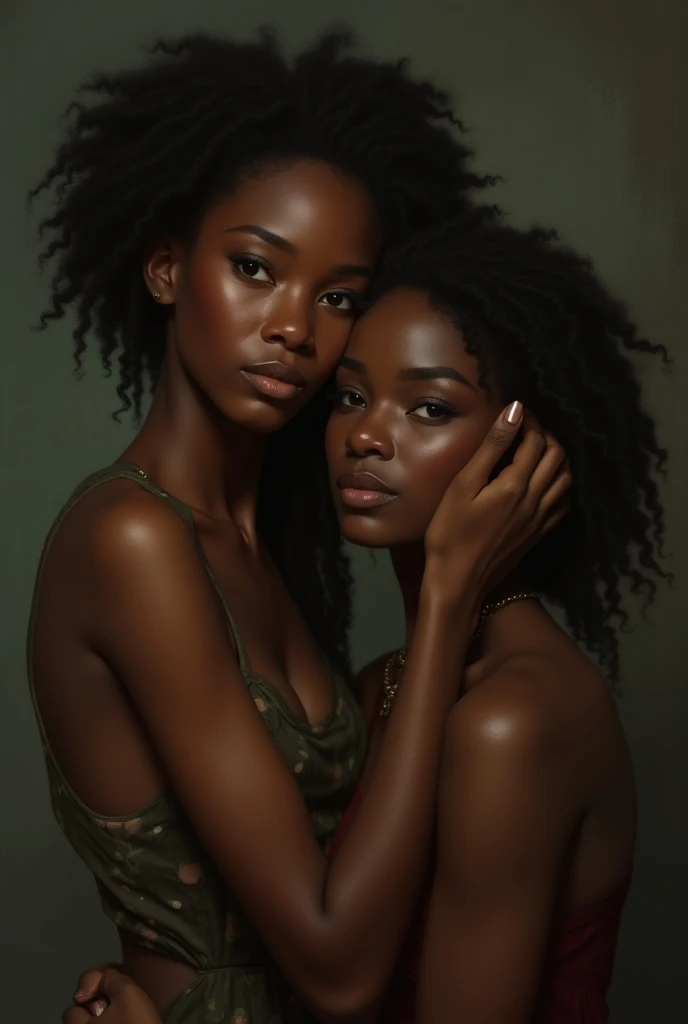  2 two cute Nude girl, sexy , full body blonde, dark skin girl with black hair , oiled body, blessing body, round shaped small breasts, 8k ultra quality, 