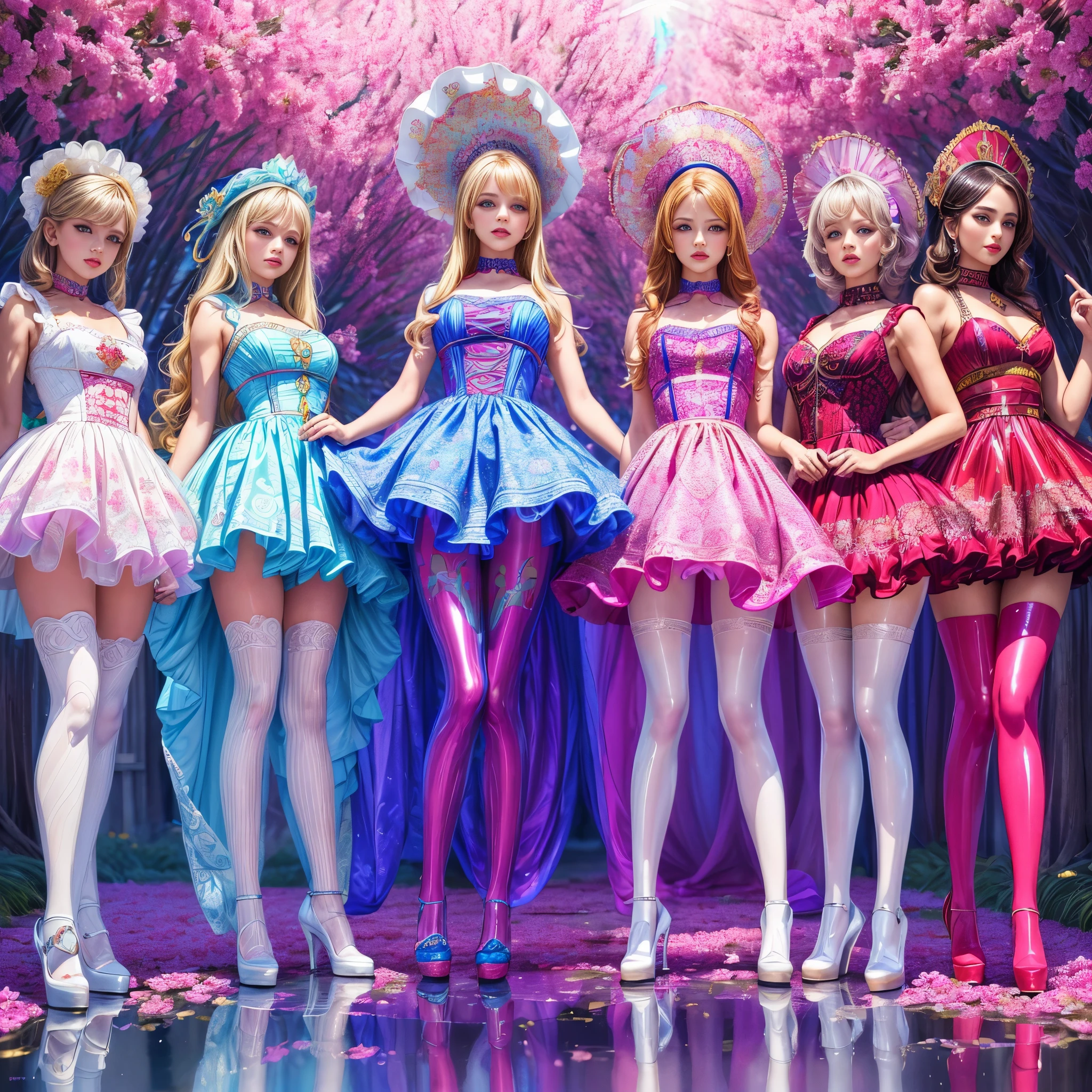 Dark magician Gilles in a red dress,((See through)), Very detailed, Rubio,(((Tiny mini skirt))), ((Skirt flip)),(((I can see Tanga))),smile, blue eyes, Realist, Red High Heels, (((Christmas))), Neckline, ((Christmasツリー, gift)), cabello Rubio, 魔法のChristmas. Seductive and sensual poses.