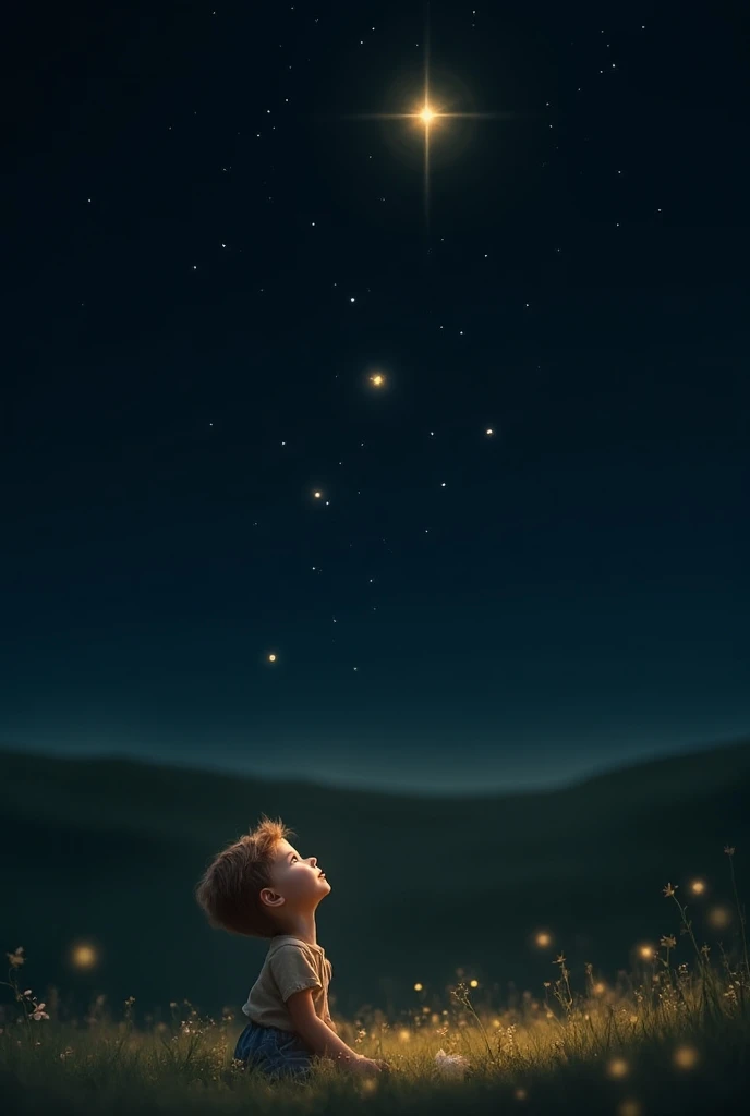 Stars in the sky singing song for small boy baby