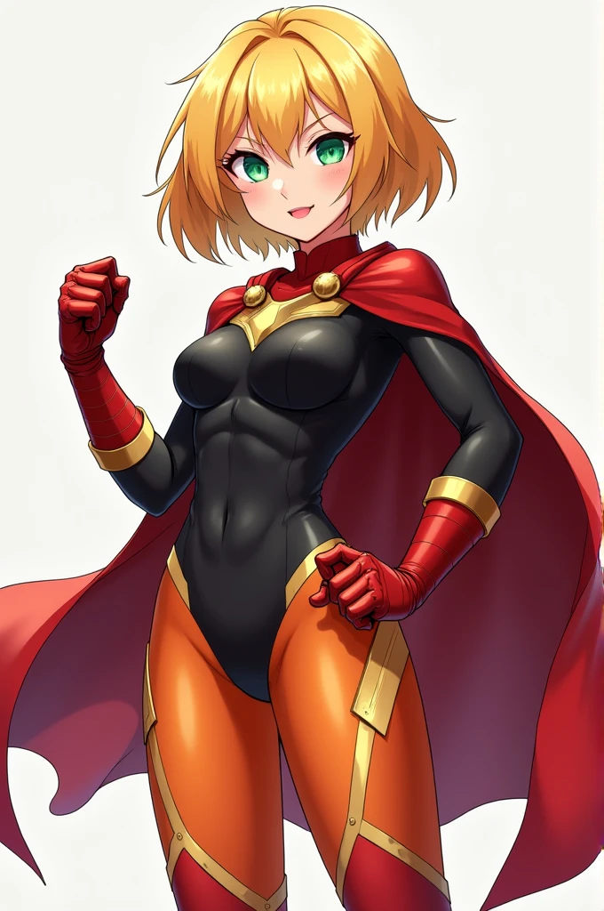(masterpiece, best quality:1.2), chibi, solo, 1girl, necoarc, starandstripe, muscular, :3, looking at viewer, antenna hair, slit pupils, american flag print, striped bodysuit, red cape <lora:necoarc:1> <lora:mha_starandstripe:0.8>