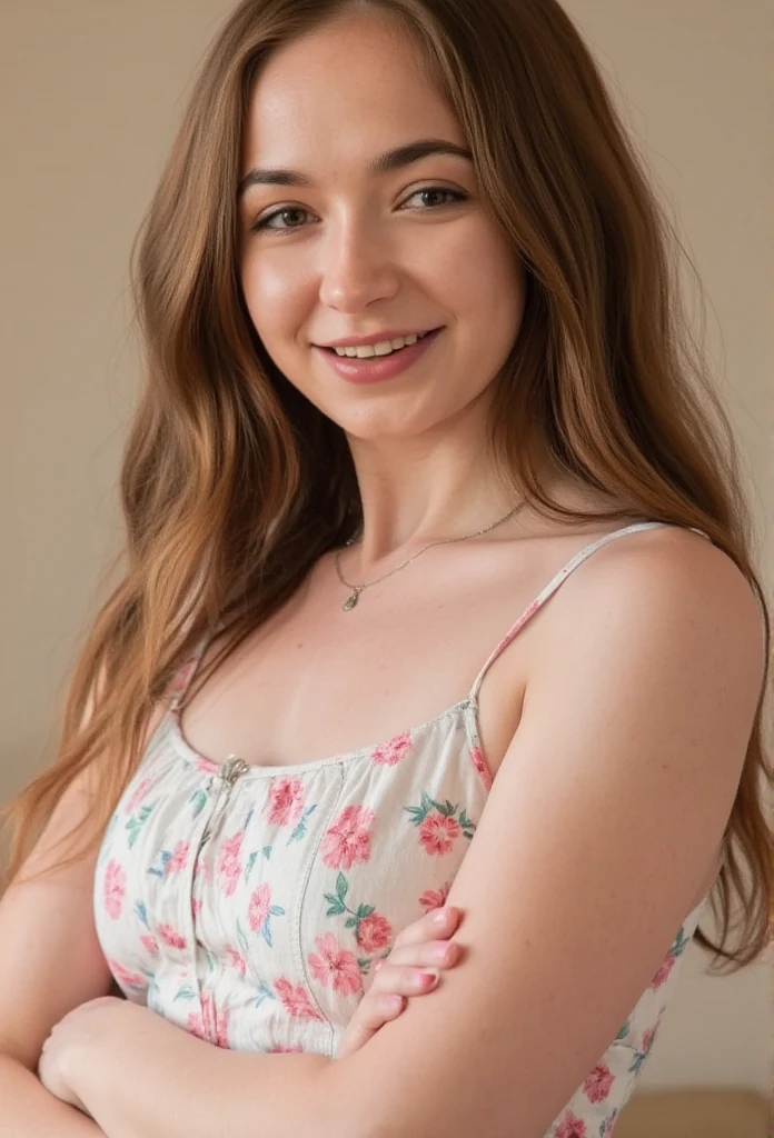 glamorous woman RileeMarksV1_TMs, off-shoulder white T shirt, face, great hair, attractive freckles, home