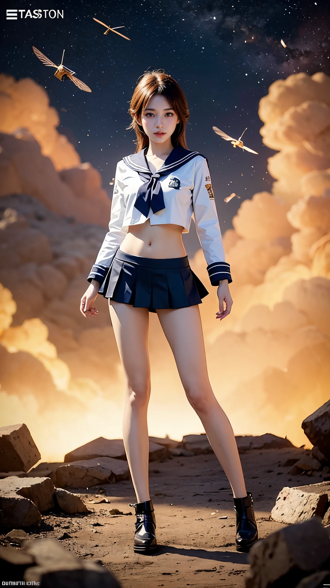 completely naked、Embarrassing、One beautiful woman、Detailed face、Beautiful Hands、Beautiful legs、(Flying debris, Highest quality:1.2), 8k, Official Art, chest、cute、I can see your pants、Pulling on skirt、 planet, Trending on cgstation, extrasolar planet, Official Art, mar planet, Sakimi-chan, Five Fingers Photos'Body of, Whole Body Ezbian、美しいchestの美しさ、Cool look、 (masterpiece) (Highest quality) (become close) (8k) (Cinema Lighting) (Sharp focus) (complicated)Black Hair、、、Laughter、Incredibly stupid, (beautiful girl, cute face, Turn back, Gold decoration in hair、naked、close-up of chest, Gardenia, Viola family, space , Looking at the audience, Film Grain, chromatic aberration, Sharp focus, Face Light, Dynamic Lighting, Cinema Lighting, become closeな目と顔, (cute tie、1:1.2)