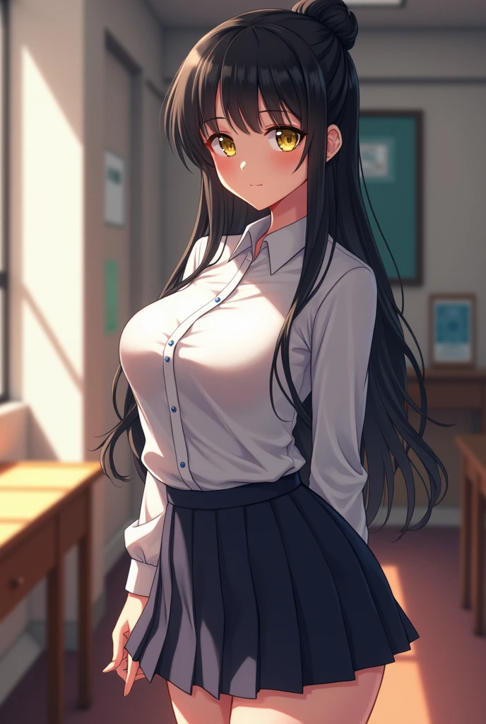 (masterpiece, highest quality, High resolution, 超High resolution, Perfect Pixel, Depth of written boundary, 4K, RTTX 10.0, High resolution))), (One woman:1.3), Beautiful Anime Women, Beautiful art style, Anime characters, ((Detailed face:1.2)), ((Smooth texture:0.75, Realistic texture:0.5, Anime CG Style)), (Maximum resolution: 1.2), Cinema Lighting, ((highest quality)), ((masterpiece)), (High resolution), 8K, Best Shadow, The best natural light, Cinematic, 1 Female,brown hair, ,,Beautiful breasts,sweater,Pleated Skirt,Stylish,,(Look forward)(((Blushing、Surprised expression)),((())),((( Sticky white cream on the inside of the thigh:1.2))), (pussy juice:1.1), School classroom