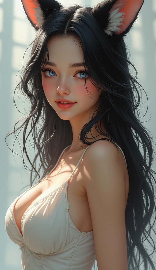 beautiful woman, portrait,hair flowing in the wind,sparkling eyes,strong and confident posture,delicate features,luscious red lips,subtle smile,soft, glowing skin,vibrant colors,painting like oil on canvas,highly detailed brushstrokes,impeccable artistic technique,stunning composition,impressive depth and dimension,ethereal lighting,creating an atmosphere of mystery and allure. (best quality,ultra-detailed,photo-realistic:1.37),masterpiece:1.2