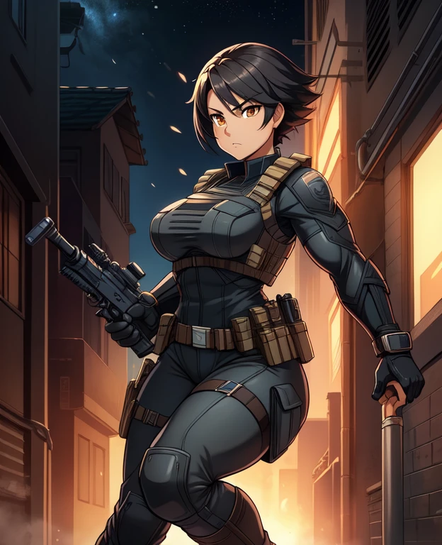 Outrageous resolution、masutepiece++, Best Quality++, ultra-definition++, ultra-definition++, 4K++, in 8K++, Side view, (Background Focus)++, Extremely detailed, Muscular wild big with clearly visible abs and muscles, (Bleeding)++, (Exploding battlefield),(appearance々A huge breasts mafia group full of scars in a colored full-body suit), (((Wrap dynamite and grenades all over the body)))+++、(Evil), (shiny hair and skin),(Whole body々Wearing a colored suit), short-haired,(Colorful eyes), (Asahi), (Wearing a full-length suit)+, ((Muscle big breasts mafia full of scars)) +++, Evil, ((Beautiful)), ,Explode on the battlefield,perpetrator, ragged clothes, evil eyes, western architecture, Dark tones, fantasy-inspired, hard disk, Best Quality, game, Wallpaper, dark environment,Belt bag, (battle posture), Lively, cleanshaven, Tight abs, Tomomo with tense muscles, Evil smile, Perfect eyes, Pupils, Perfect hands, Bloody Body, Wild tattoo, Evil atmosphere, (wet effect)+, (light effect), (Cinematic Light)+, (Light cinematic)+
