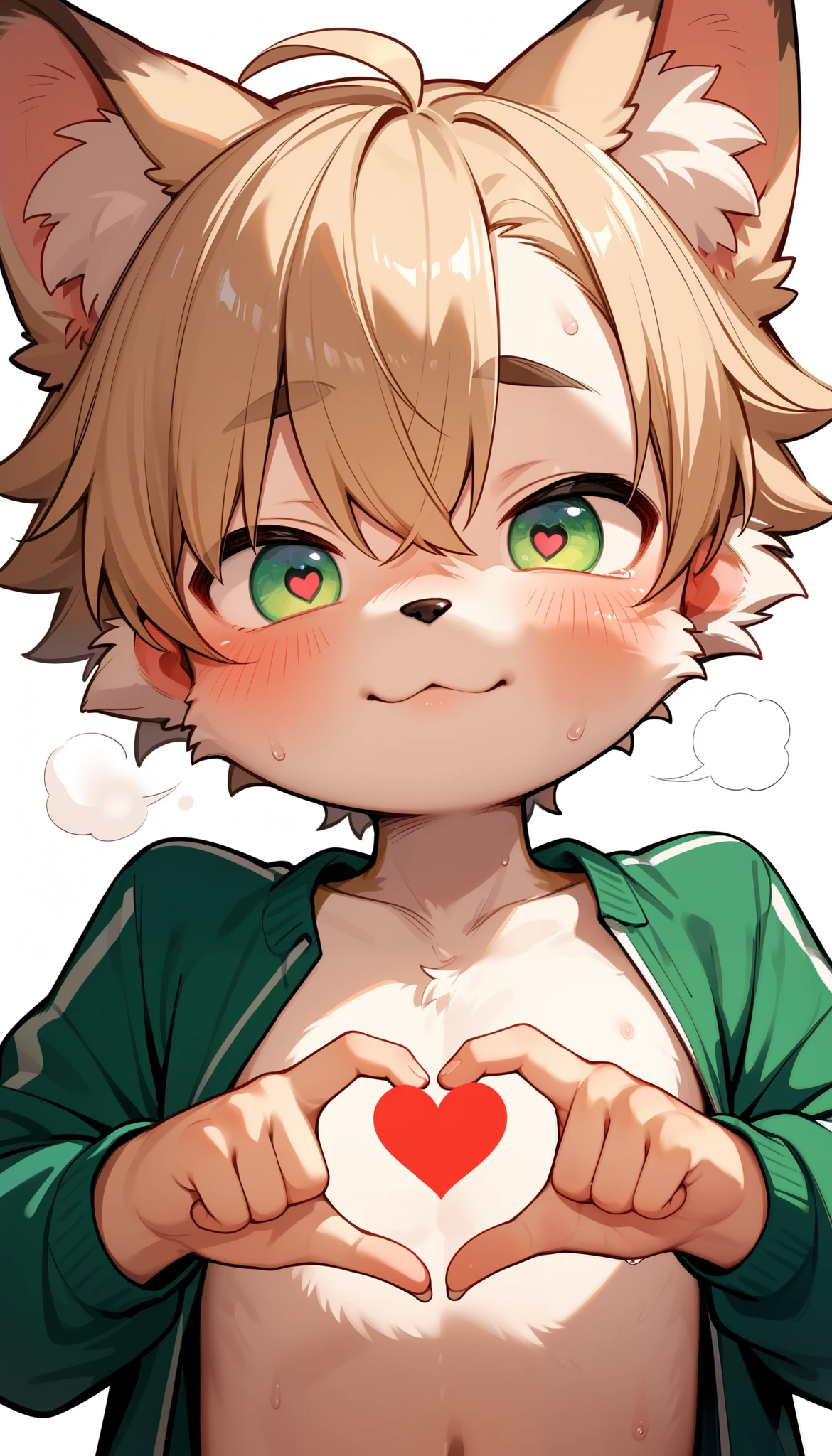 Wolf type,human - shaped,Cubs,Boy,hairy pubic,White fur,Laughing and crying,Tangled in tentacles,Stick out her tongue,enjoying,Pink heart-shaped pupils,nakeness