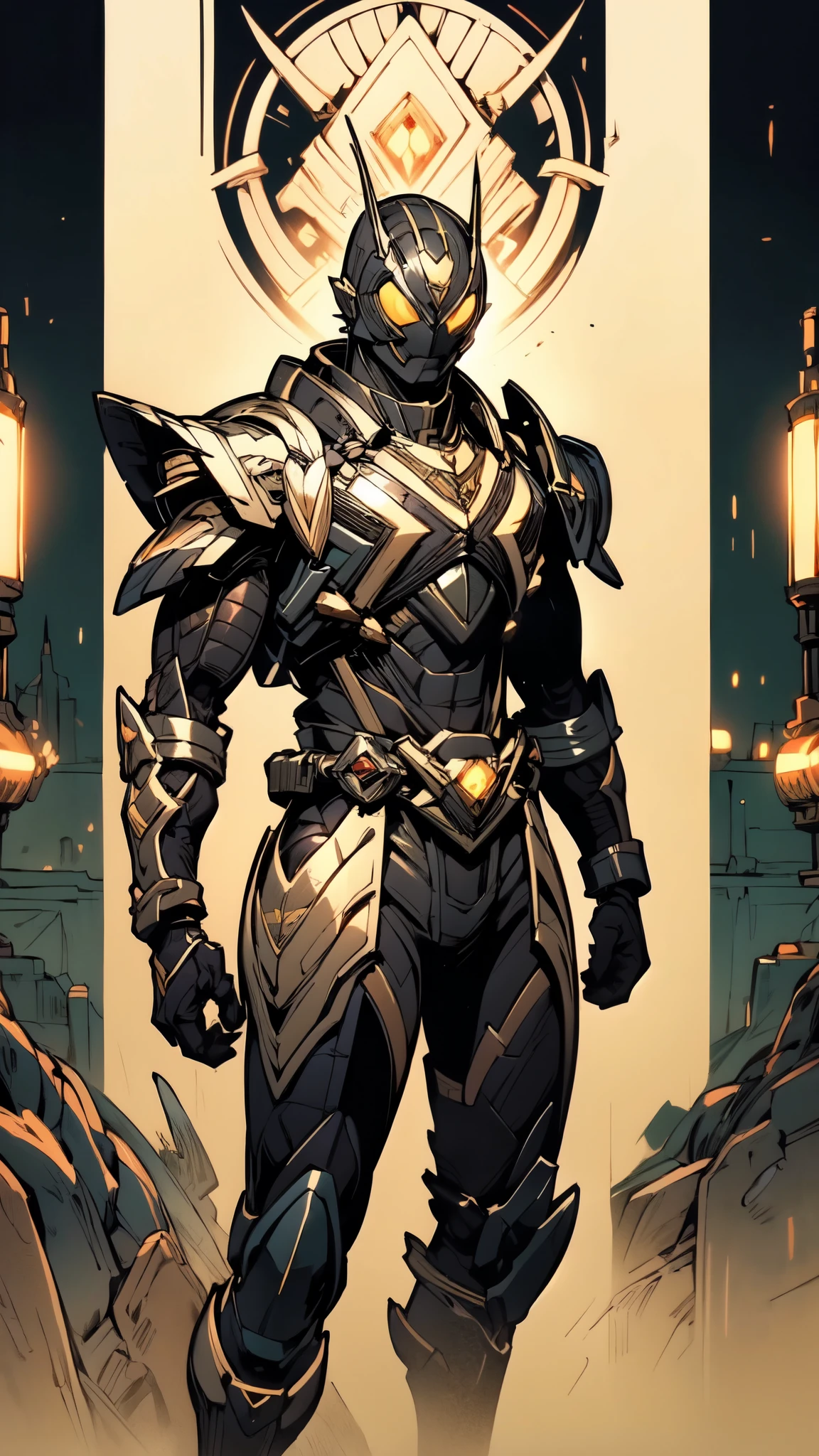 (masterpiece:1.5, best quality:1.5, extremely delicate:1.5), ((male:1.5)), a man wearing a full-face helmet, green eyes, fantasy-style high-tech biomimetic armored combat suit, (a composite layered chest armor), the design balances heavy with agility, fully enclosed shoulder guards, matching arm and leg guards, a belt of gemstone, (the color scheme is primarily White with Blue and Red accents, Organic Biotech, Concept Inspired by Skull, glowing eyes, armor glows, stand of a futuristic sci-fi city), this character embodies a finely crafted fantasy-style armored hero in anime style, exquisite and mature art style, metallic, high definition, highres, ultra-detailed, ultra-fine painting, professional, perfect body proportions, golden ratio, anatomically correct, symmetrical face, extremely detailed eyes and face, high quality eyes, creativity, RAW photo, UHD, 32k, Natural light, cinematic lighting, masterpiece-anatomy-perfect