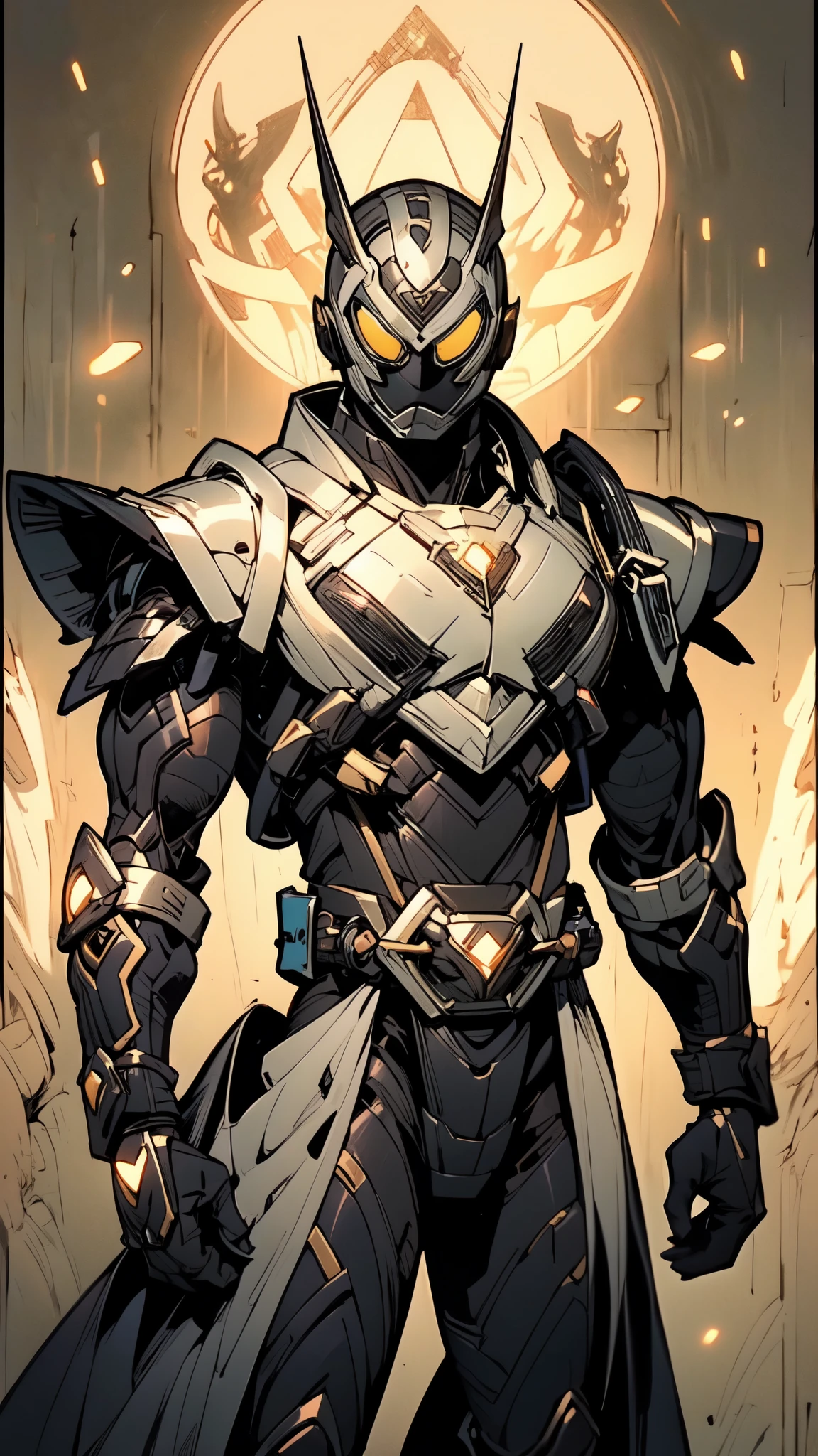 (masterpiece:1.5, best quality:1.5, extremely delicate:1.5), ((male:1.5)), a man wearing a full-face helmet, green eyes, fantasy-style high-tech biomimetic armored combat suit, (a composite layered chest armor), the design balances heavy with agility, fully enclosed shoulder guards, matching arm and leg guards, a belt of gemstone, (the color scheme is primarily White with Blue and Red accents, Organic Biotech, Concept Inspired by Skull, glowing eyes, armor glows, stand of a futuristic sci-fi city), this character embodies a finely crafted fantasy-style armored hero in anime style, exquisite and mature art style, metallic, high definition, highres, ultra-detailed, ultra-fine painting, professional, perfect body proportions, golden ratio, anatomically correct, symmetrical face, extremely detailed eyes and face, high quality eyes, creativity, RAW photo, UHD, 32k, Natural light, cinematic lighting, masterpiece-anatomy-perfect