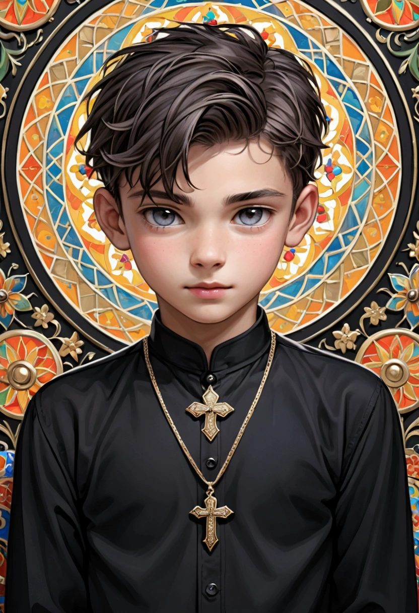 Boy in a black blouse