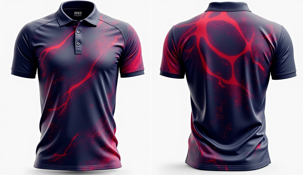 A polo shirt in black and red gradient