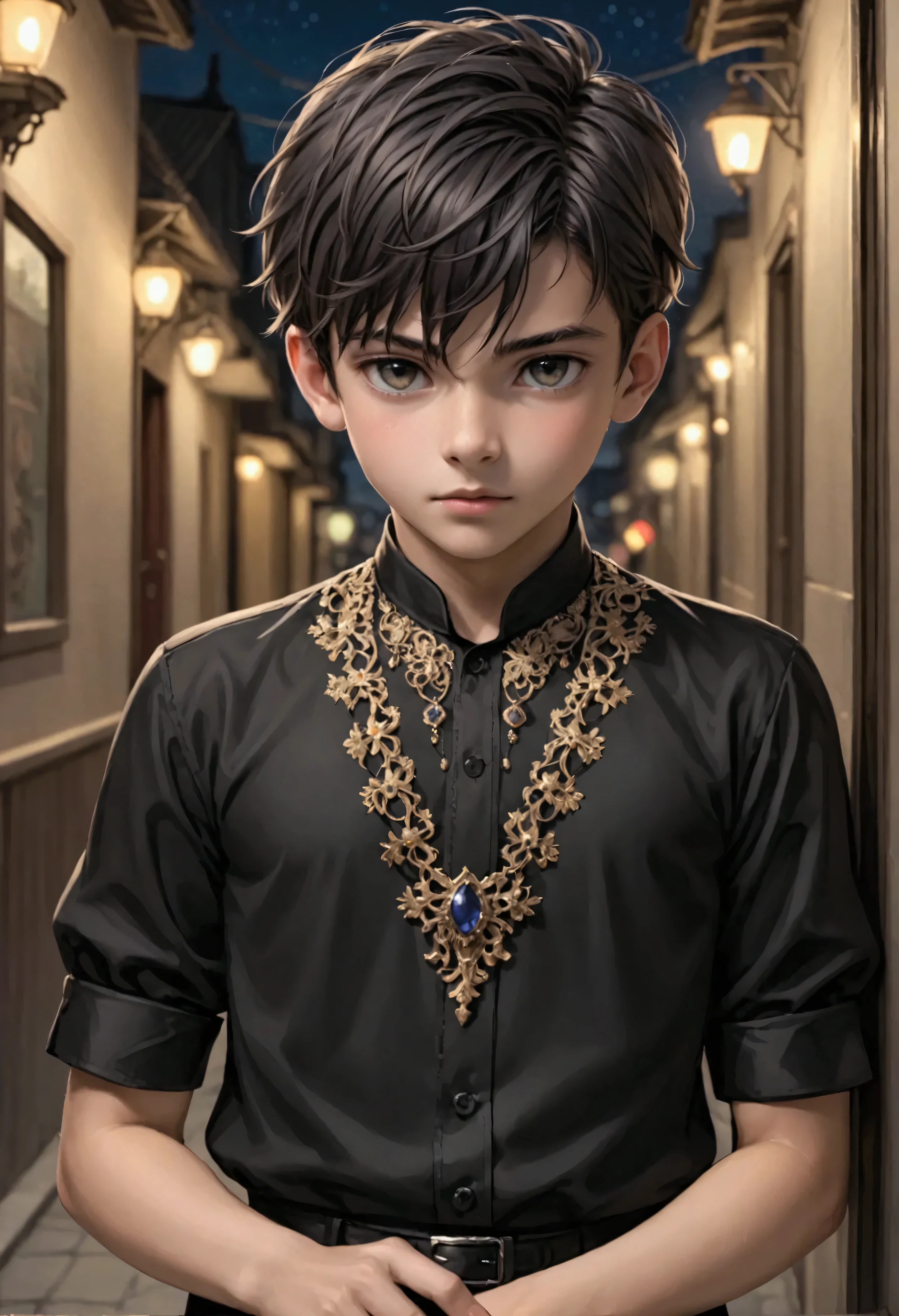 Boy in a black blouse