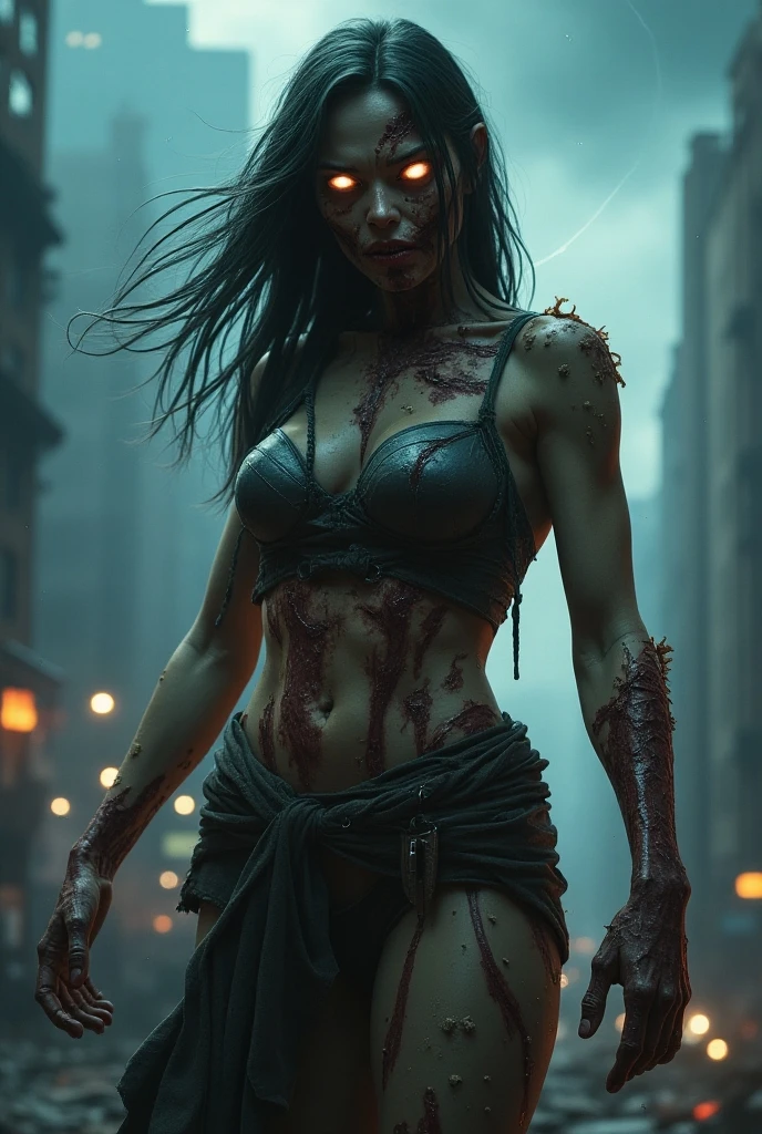 skin from chaos, dark atmosphere, eye explosion inside,