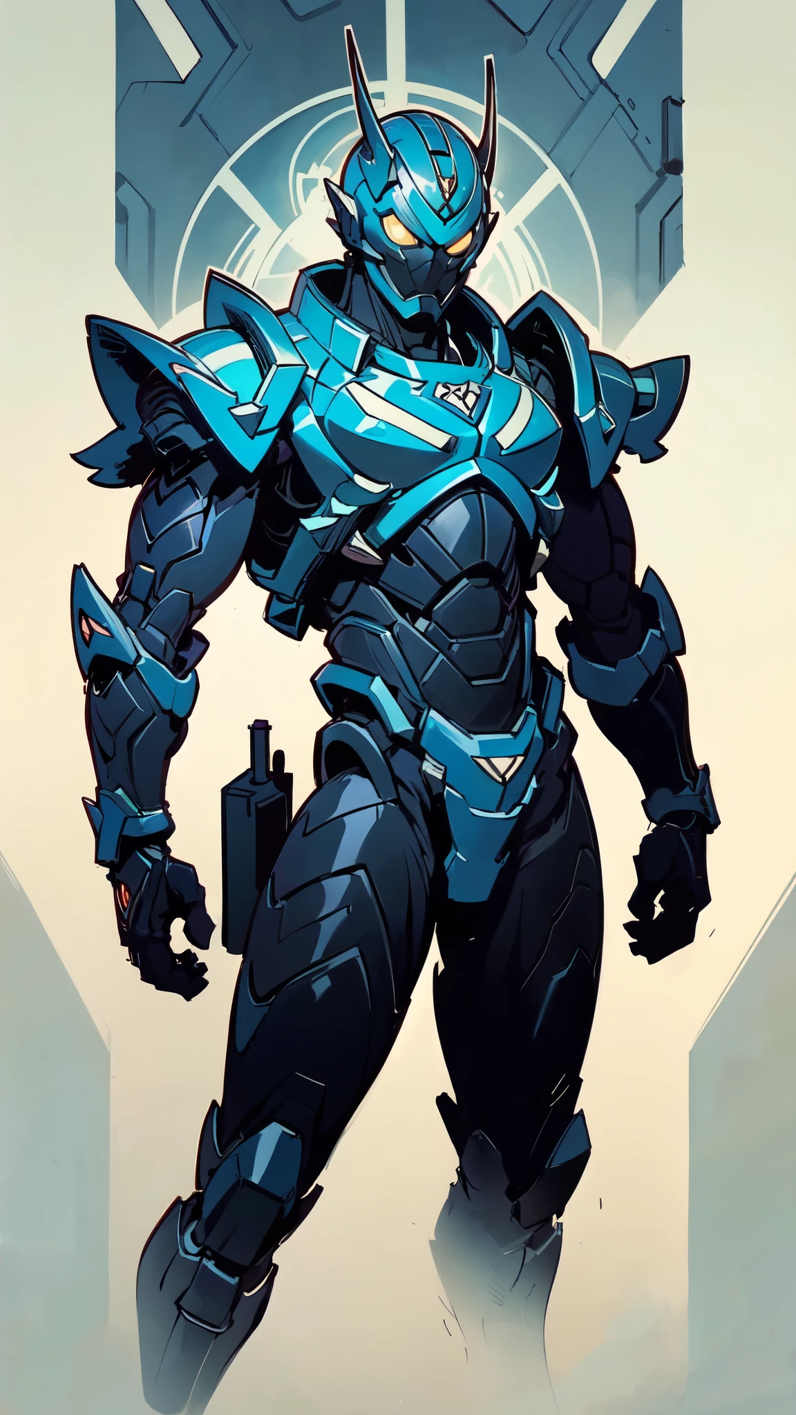 (masterpiece:1.5, best quality:1.5, extremely delicate:1.5), ((male:1.5)), a man wearing a full-face helmet, green eyes, fantasy-style high-tech biomimetic armored combat suit, (a composite layered chest armor), the design balances heavy with agility, fully enclosed shoulder guards, matching arm and leg guards, a belt of gemstone, (the color scheme is primarily White with Blue and Red accents, Organic Biotech, Concept Inspired by Skull, glowing eyes, armor glows, stand of a futuristic sci-fi city), this character embodies a finely crafted fantasy-style armored hero in anime style, exquisite and mature art style, metallic, high definition, highres, ultra-detailed, ultra-fine painting, professional, perfect body proportions, golden ratio, anatomically correct, symmetrical face, extremely detailed eyes and face, high quality eyes, creativity, RAW photo, UHD, 32k, Natural light, cinematic lighting, masterpiece-anatomy-perfect