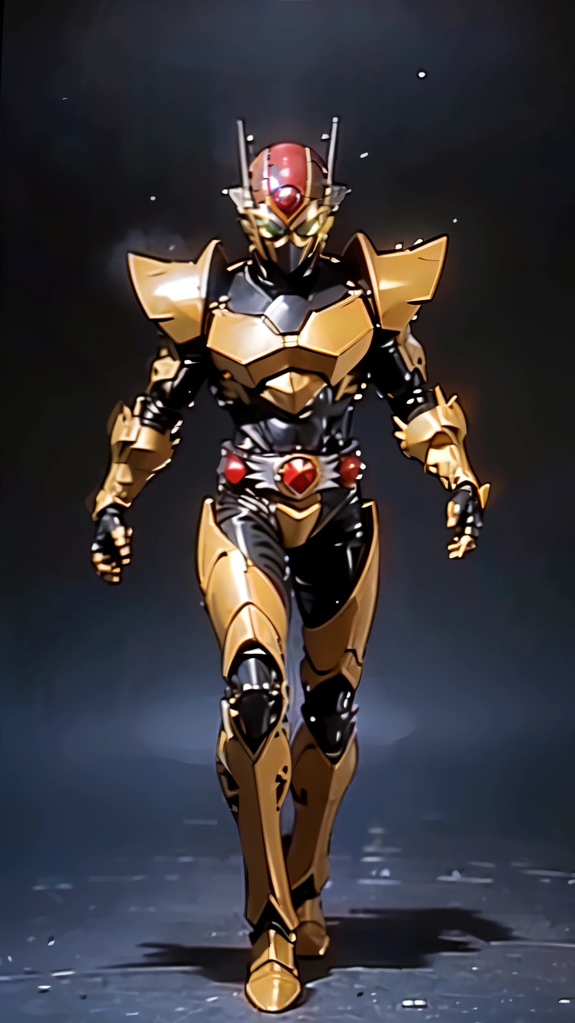 (masterpiece:1.5, best quality:1.5, extremely delicate:1.5), ((male:1.5)), a man wearing a full-face helmet, green eyes, fantasy-style high-tech biomimetic armored combat suit, (a composite layered chest armor), the design balances heavy with agility, fully enclosed shoulder guards, matching arm and leg guards, a belt of gemstone, (the color scheme is primarily White with Blue and Red accents, Organic Biotech, Concept Inspired by Skull, glowing eyes, armor glows, stand of a futuristic sci-fi city), this character embodies a finely crafted fantasy-style armored hero in anime style, exquisite and mature art style, metallic, high definition, highres, ultra-detailed, ultra-fine painting, professional, perfect body proportions, golden ratio, anatomically correct, symmetrical face, extremely detailed eyes and face, high quality eyes, creativity, RAW photo, UHD, 32k, Natural light, cinematic lighting, masterpiece-anatomy-perfect