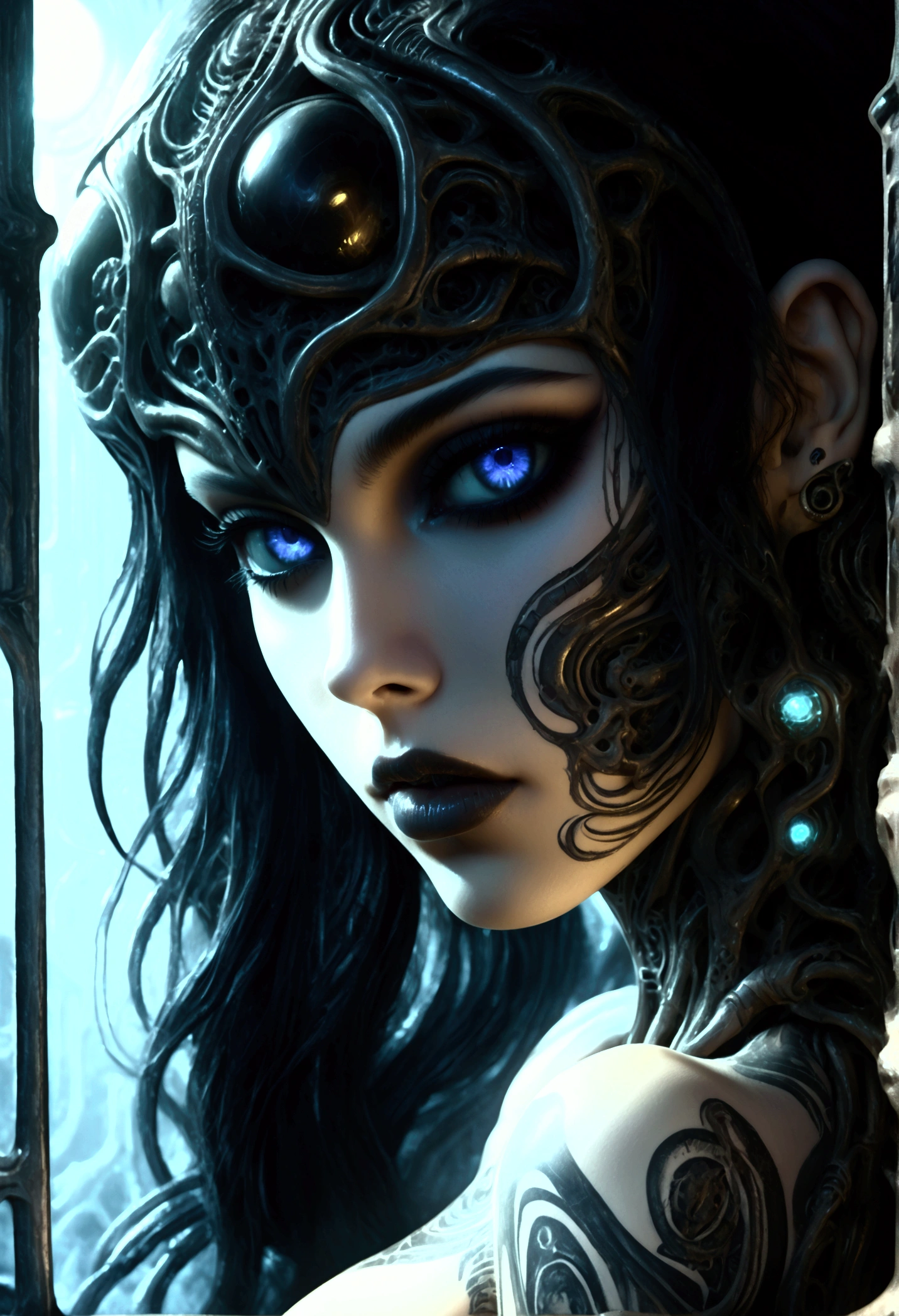 arafed woman with black hair and a crown on her head, dark fantasy style art, dark but detailed digital art, fantasy art behance, dark fantasy mixed with realism, in style of dark fantasy art, detailed matte fantasy portrait, detailed fantasy digital art, dark fantasy art, stunning digital illustration, cgsociety contest winner!!, cgsociety contest winner!!!