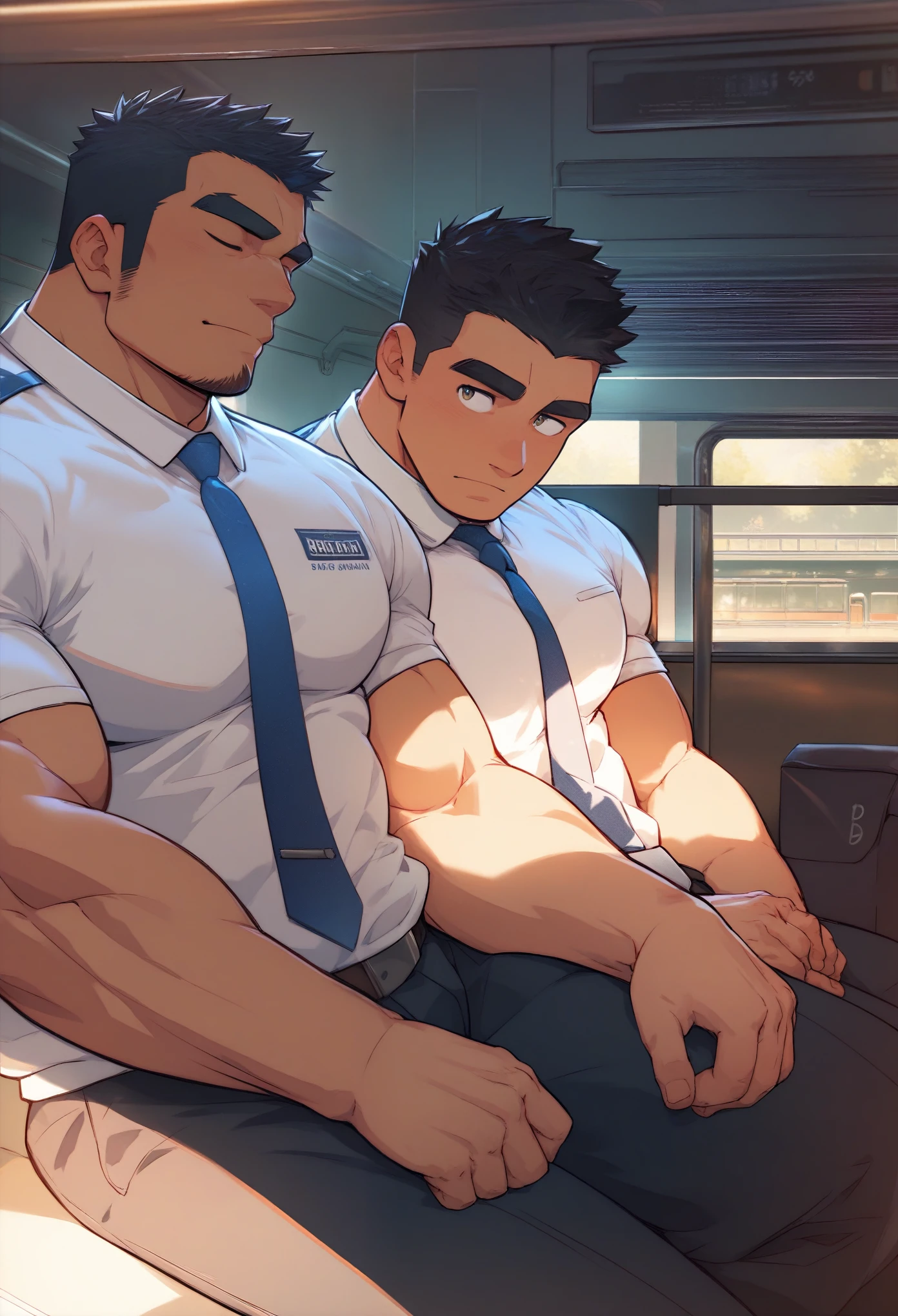 Nfsw, gay, Riche younger age so handsome, 1 male 1 boy, , difference age, difference size, detail body, muscle body, best quality, high detail face,in a train with teacher, teacher wear teacher outfit, missionary, fuck in the ass, orgasm face, cum, bareback, ahegao expression, fuck relentless, kisses detail, pinch nipple,