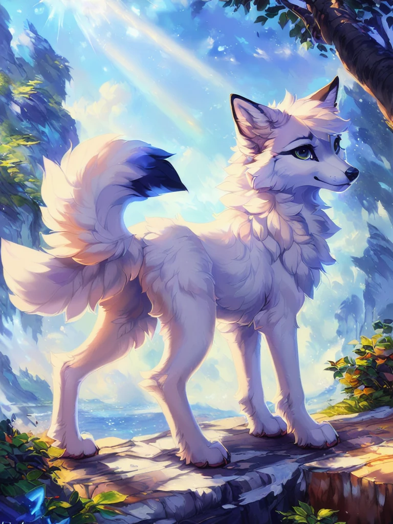 Animal Focus,, Three-quarters View, (Wild)+, Wolf, Fur, Raised Tail, Large Eyes, Pupils, Paws, (Symmetrical)++, Pink Fur,( Canine, Knot, Anatomically Correct, Anatomically Correct, (Anatomically Correct, (Canine, Animal, Animal, In Estrus, Y, Masterpiece, Best Quality, by Hioshiru, Snowskau, Foxovh. Impasto Impressionists, Nguyen Jia, Pino Diane, Detailed Background, Detailed Image, Detailed Hair, God Rays, High Details, Cinematic Lighting, (Avatar)