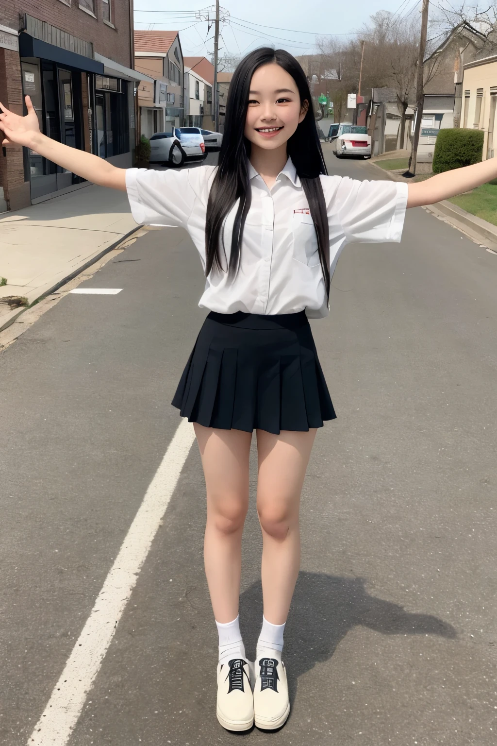 Lovely and cute, cute kawaii girl, Pretty sexy star kill sitting full body small elementary school student
