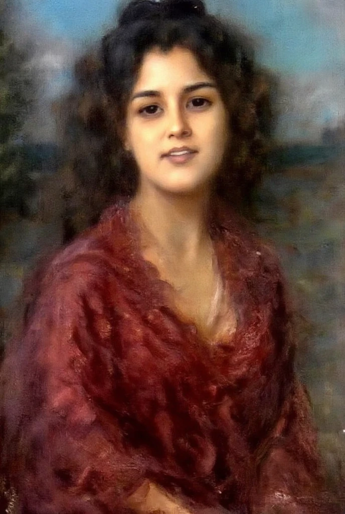 realistic portrait of a powerful woman, highly detailed female face, beautiful detailed eyes, beautiful detailed lips, extremely detailed eyes and face, long eyelashes, imposing expression, confident pose, dramatic lighting, cinematic composition, vibrant colors, oil painting, masterpiece, best quality, 8k, photorealistic, ultra-detailed, professional, vivid colors, studio lighting