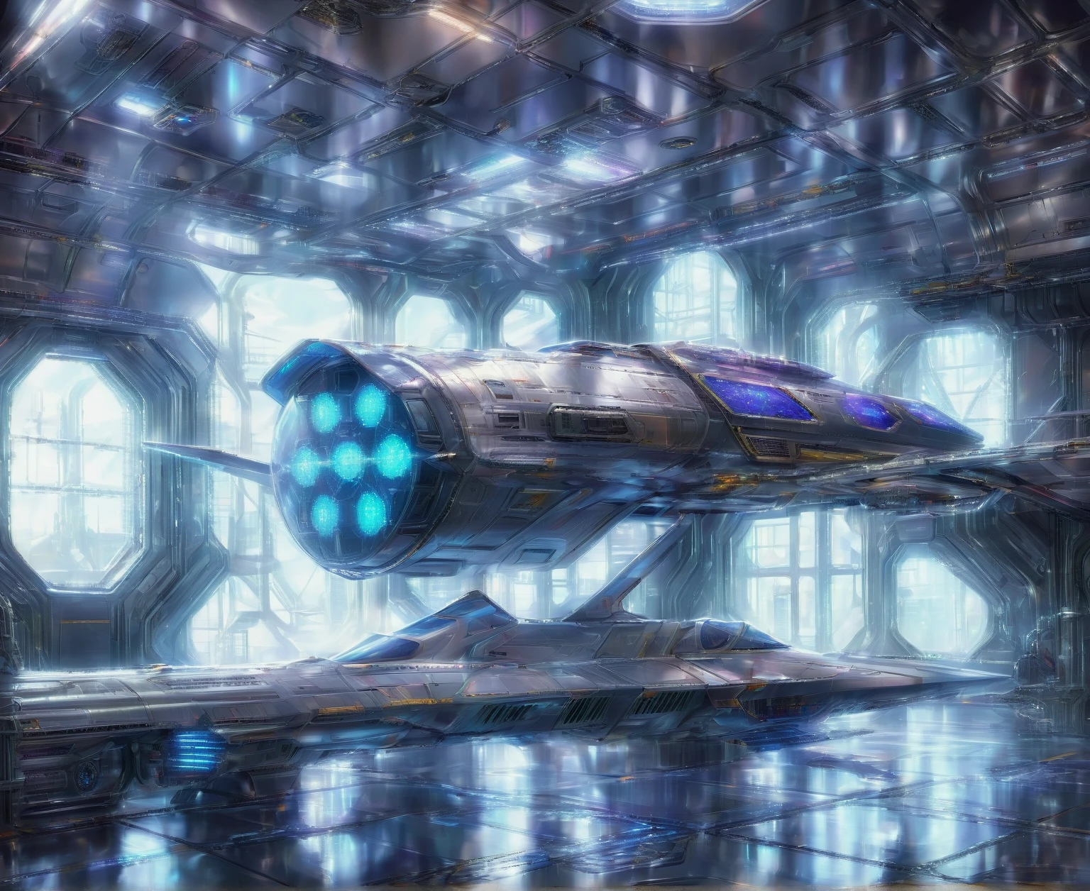 spaceship in a futuristic space station with a large window, spaceship concept art, futuristic spaceship, scifi spaceship, detailed spaceship, 8 k high detail concept art, star citizen digital art, background cyberpunk spaceship, spaceship design, science fiction spacecraft, retro sci-fi spaceship, concept art 8 k, spaceship hangar, futuristic starship, industrial humanity spaceship, 4 k concept art