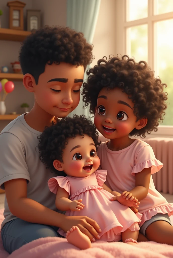 Close up shot of (((happy black babies, their smiles radiant as the sun, adorned in neon-lit bright and vibrant clothes, gracefully seated atop floating neon-lit giant jellyfishes))), (((a masterpiece of exquisite detail))) in an outer space setting, enveloped by beautiful and vibrant neon-lit coral reefs. The water ripples dance around the scene, while light pierces through, casting a beautiful and mesmerizing glow across the babies and the coral reefs. The scene is captured in ultra HD, with hyper-realistic images that transport the viewer into another world. The image is rendered using octane 3D
