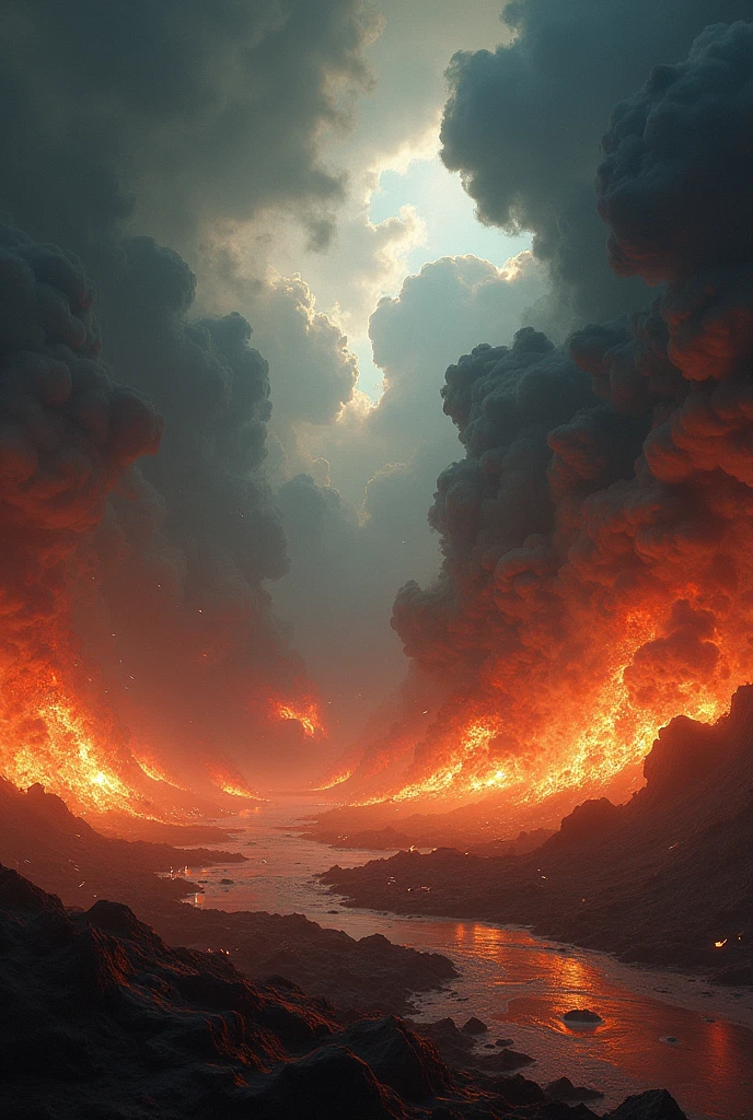 Extremely tense anime fire: human, drinking coffee in a building on fire in the background, superb playing card borders, random color art, oil painting, blue-yellow, light purple and purple additions, light red additions, intricate details, splash screen, 8k resolution, masterpiece, artstation digital painting smooth black ink flow: 8k resolution realistic masterpiece: intricate fluid gouache: Jean Baptiste Mongue: calligraphy: acrylic: watercolor art, professional photography, Natural daylight, volumetric lighting minimalist photography illustration: Marton Bobzert: complex, elegant, vast, dreamy, vibrant