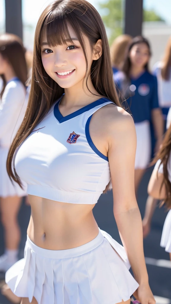 (((stands out nipple、Small nipples sticking out from the uniform)))、Dressed up、(Photo real:1.4)、(A hyper-realistic:1.4)、(Photorealistic:1.3)、 (gentle lighting: 1.05)、(Improve the lighting quality of your video:0.9)、32 k、 1Girl、20 years old girl、photorealistic lighting、Back lighting、Facial Lights、Ray Trace、(bright:1.2)、(Increase quality:1.4)、 (best quality real texture skin)、Fair eyes,Delicate and delicate face、 (tired and sleepy and satisfied : 0.0), Close-up of the face, navy and dark pink and yellow volley ball uniform : 1.3,(very tight highneck uniform,Tight uniform、high neck uniform、Sleeveless uniforms、no sleeve,mini skirt), (Bodyline mood improvement:1.1)、Glossy skin、pornstar、韓国アイドル、乃木坂アイドル、Sculptural Idol Pose、Beautiful actress、Neat woman、whole body, and spread the legs apart, big breasts, slender waist and hip(braless,small and hard nipples,((natural detailed nipples)),slender waist,beautiful thighs,((camel toe)),wavy hair,brown and gold hair,((7heads tall, excited to play sex 、blush,sexy,wavy hair)),((colorful based navy volleyball uniform)),((sweat and grossy skin))、((embarrassed))、randam sexy pose,(((bralee,no-bra、stands out nipples、stands up nipples、small nipples,Her nipples stand out clearly from her uniform.))),(((braless,no-bra、stands out nipple,stand up nipple,small nipple,Her nipples stand out clearly from her uniform.)))