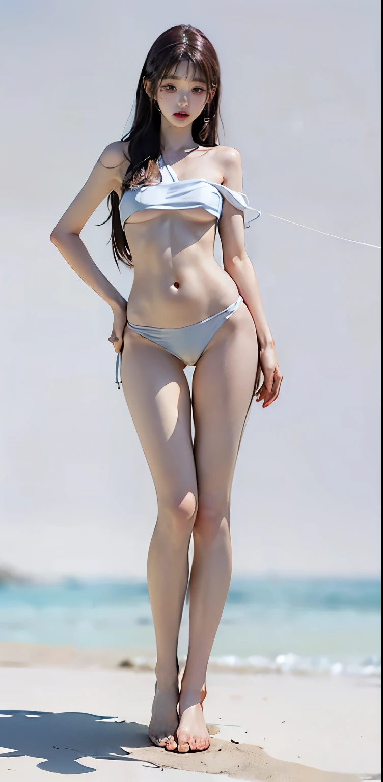 ((Top Quality, 8k, Masterpiece: 1.3)), Beauty, 1 Girl, Big: 1.3, Slender Abs: 1.1, (Sleeping on a clear acrylic boat), (Bikini, Tan), (Full body), View from above, Ultra detailed face, Skin overflowing with water droplets