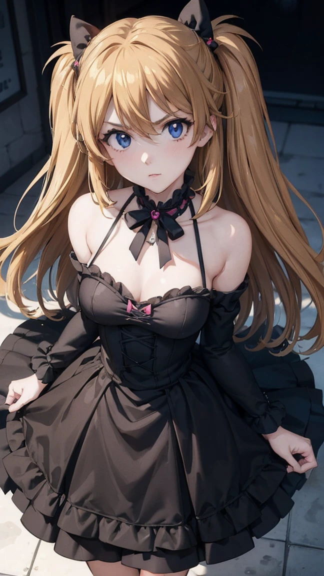 (Best Quality,masterpiece:1.2),(Anime Style,Comical noir style:1.1), 1 girl , Cute Style ,Adorable, very detailed eyes, face with extra detail, very fine hair ,8k,resolution, Gothic Dress,Gothic Punk