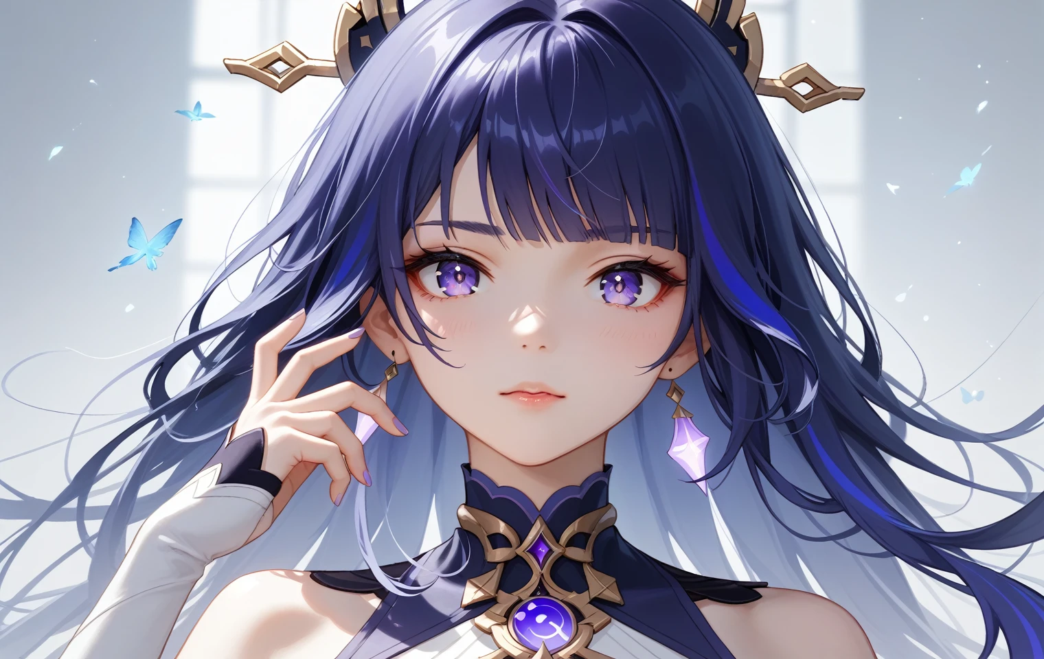 best quality, masterpiece,phSaber, phAltoria, 1girl, solo, armor, weapon, sword, glowing sword, glowing weapon, french braid, armored dress, glowing, gauntlets, holding, breastplate, hair bun, upper body