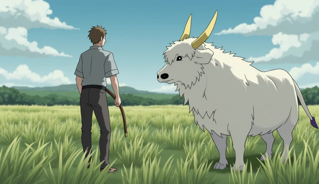 Even though Ramu’s field is affected, his hard work and the ox's (white ) newfound strength help him manage through the crisis.