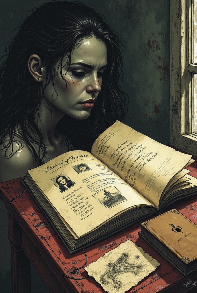 With trembling hands, Edura slowly lifted the plank and uncovered a hidden stash of her father and stepmother’s account books. The pages revealed chilling secrets: Sliver hair and blue eyes