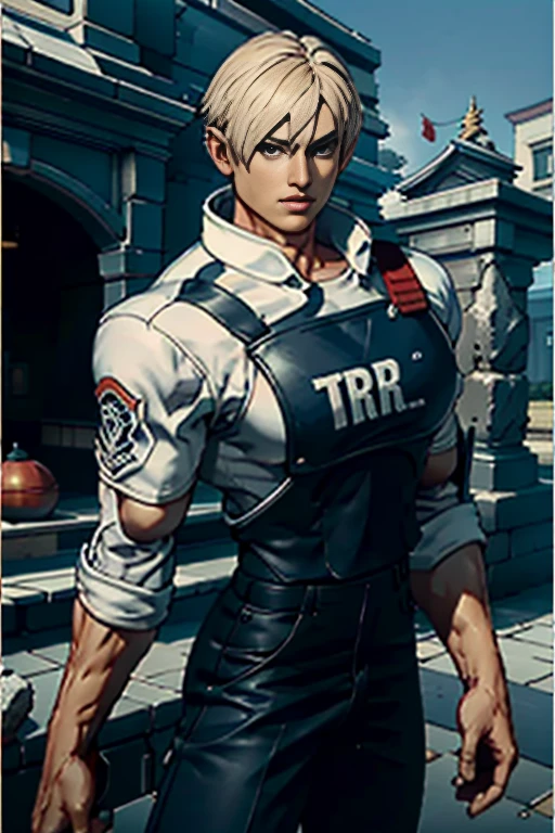 (masterpiece, best quality:1.2), <lora:fireforce_vulcanjoseph-10:1>, cowboy shot, solo, male focus, 1boy, vulcan joseph, muscular male, smile, looking at viewer, black tank top, orange pants, (gloves:1.1)