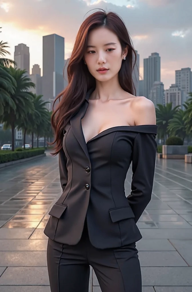 Very detailed CG unity 8k wallpaper, (masterpiece), (best quality), (super detailed), (ultra-realistic), (best character detail: 1.36), Nikon d750 f/1.4 55mm, dynamic angle, professional lighting, photon mapping, radiosity, physically based rendering, outdoor, busy street, looking at the audience, blushing, 1girl, mature woman, mature woman, tall body, golden ratio, (Kpop idol), (oil skin: 1.2), (oil skin :1.1), makeup,[:(high detailed face:1.2):0.2]:,PureErosFace_v1, ((curly gray hair and delicate style)), (aegyo sal:1), (puffy eyes), (eyelashes: 1.1), (lips: 1.1), red lipstick, broad shoulders, (mid-chest: 1.1), (cleavage: 1.1), animal ears, (big ass: 1.2), thighs, silk coat, song, Song Dynasty, Song Yi