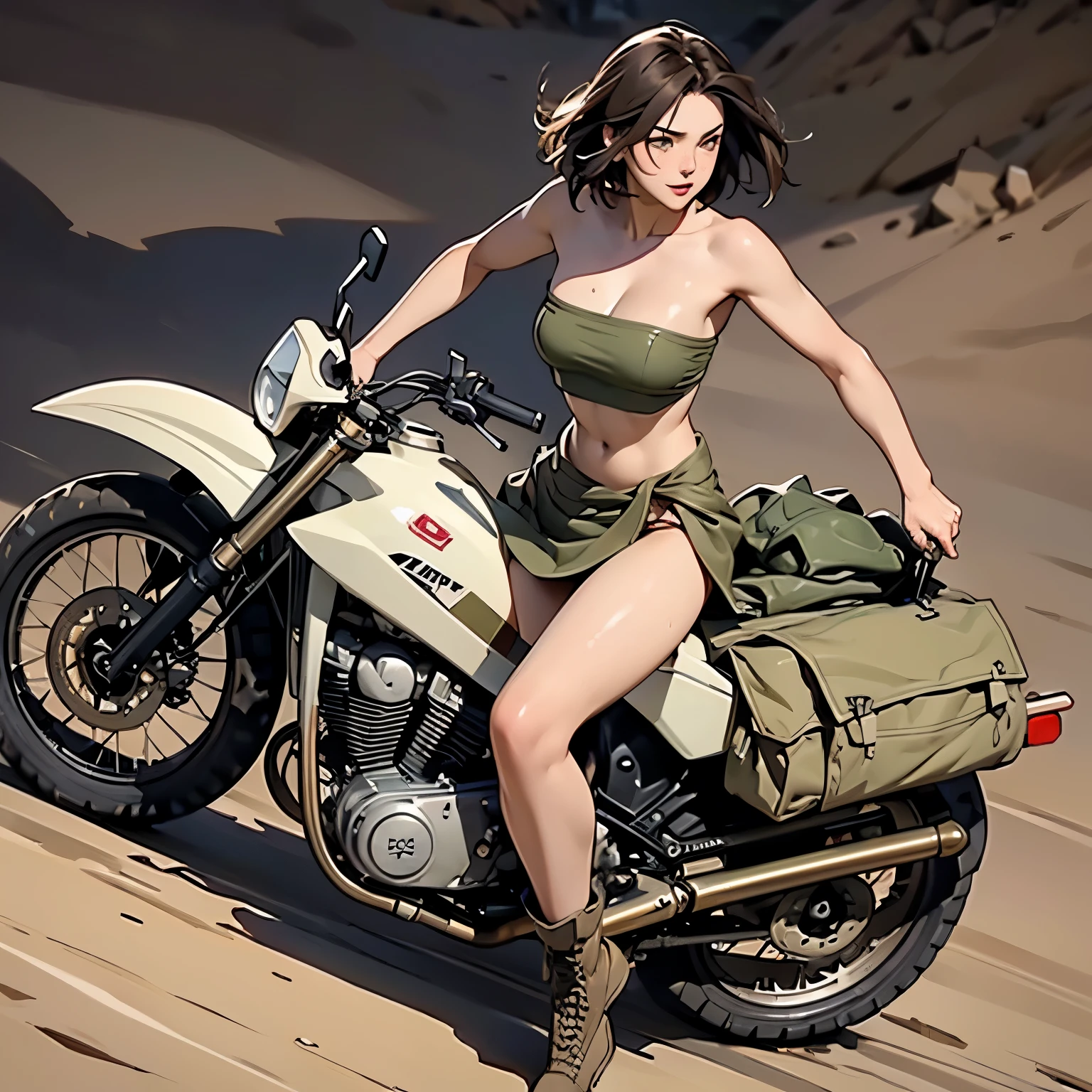 Best image quality, forest, Crashed helicopter, uniform, army, ""White underwear"", stand, Spread your legs, Rainfall, Black Hair, ""woman"",