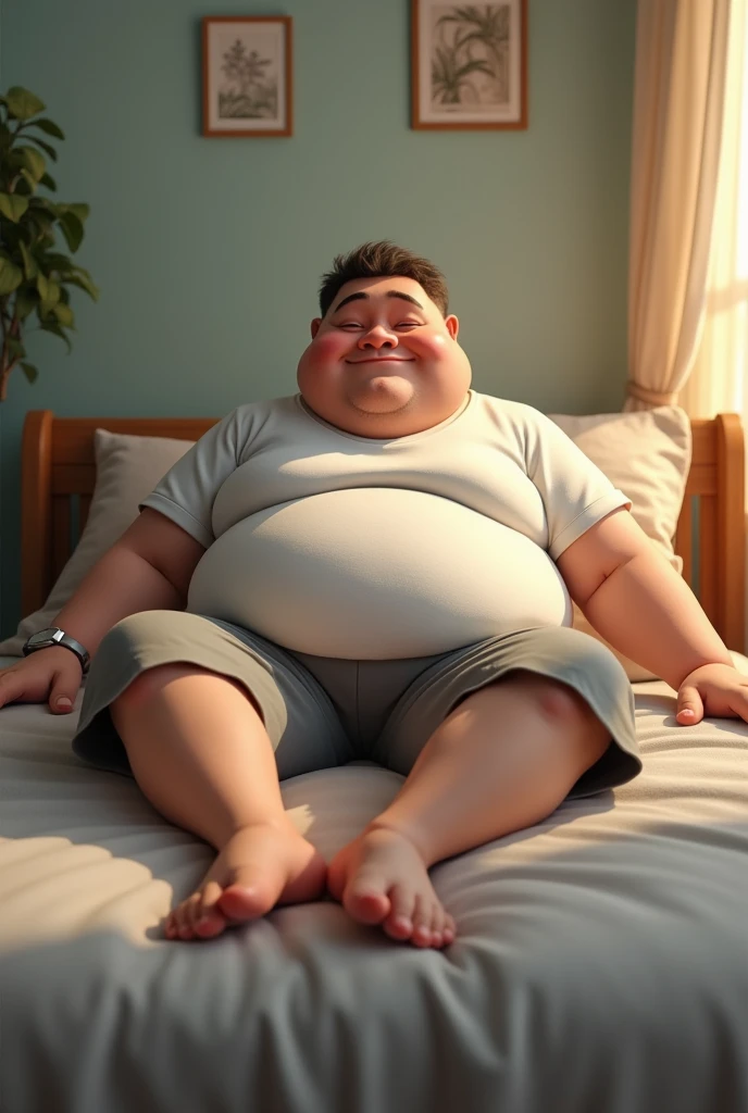 masterpiece, Top quality, in 32K, perfect anatomy, hyper detailed, photo realistic, super fine illustration, The thick man is a brutal prisoner, asian, retarded, human, 50yo in japan, Fatty muscle, (fatness:1.2), Bowleg, disappointment, incontinent, Diaper Open, shy, sobbing, weak, sissy, Round face, be diaper check by children, There is a small puddle under him, Naked, short legs, Bowleg, spread and lifting legs, wear a White cloth Diaper, White Diaper without pattern, Pampers, Bare belly, Bare legs, Bare foots, Bare soles, Shirtless, wide forehead and short thinning hair, round face with stubble, Bare foots, Bare soles, He enters nursery school and is despised by children, He is taken care of by the children at the nursery school, He surrounded by children in playpen, Bare foots, big butt, White Diaper, sobbing, There is a small puddle under him, sobbing, He is lying in baby crib in nursery, top view, open diaper, Diaper change