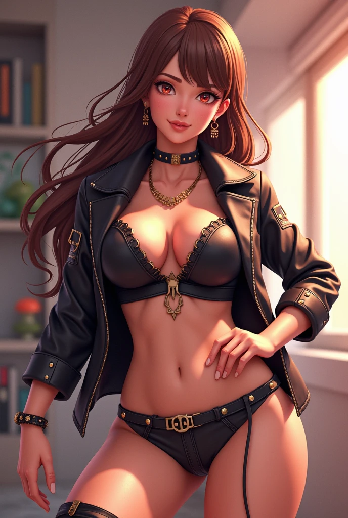 "(street steampunk clothes)),((Mexicana peliroja, white skin)),((Twintail)),(1solo),(1 girl view),full_body, 1 girl view,female, young, , (long hair), ((red-light brown hair)), cute anime face, ((pointy_ears, seductive pose, flirty with one eye closed)), (((medium_breasts, firm breasts))), (green-brown ligth eyes), random angle)":(all realistic intricate details)